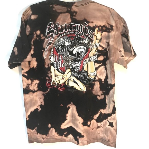Sturgis Other - STURGIS X Custom Bleached Tee Shirt Acid Wash Bike
